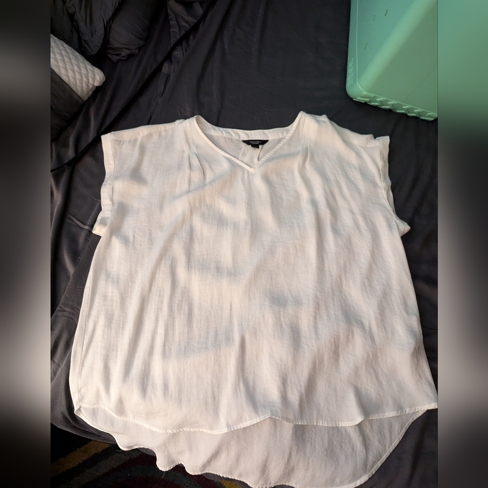 Women's White V-Neck Top